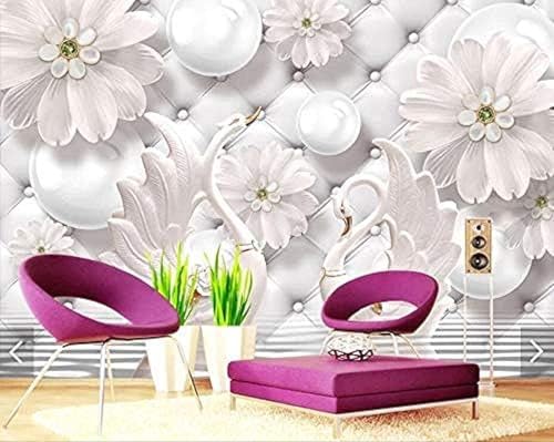 Weiße Geprägte Blume 3D Tapeten Wanddekoration Fototapete Sofas Wohnzimmer Wandbild Schlafzimmer-430cm×300cm