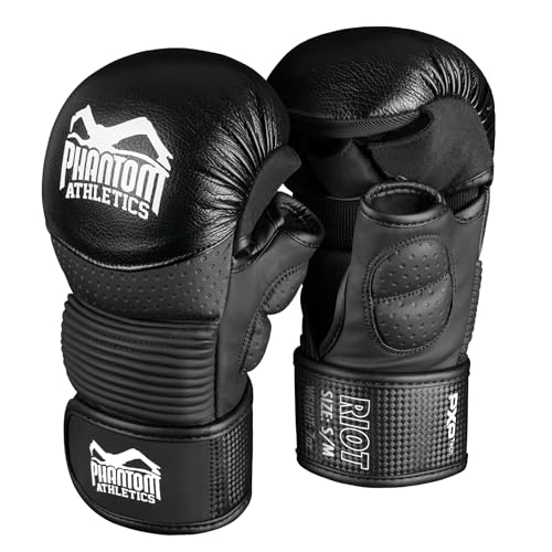 Phantom MMA Handschuhe RIOT PRO - Optimaler Schutz für Sparring - Sicherheit für Daumen und Handgelenk - Offener Griff - Kampfsport, Grappling - Fight und Training - Herren - S/M