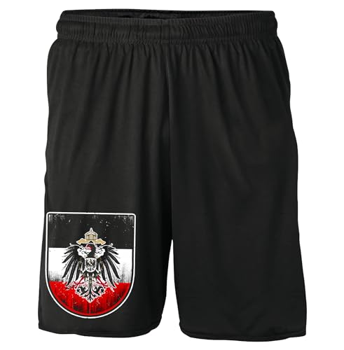 UGLYSHIRT Kaiserreich Shorts | Deutschland Kurze Hose Preußen Patrioten Germany Wiederstand Hose | M2 Schwarz (XL)