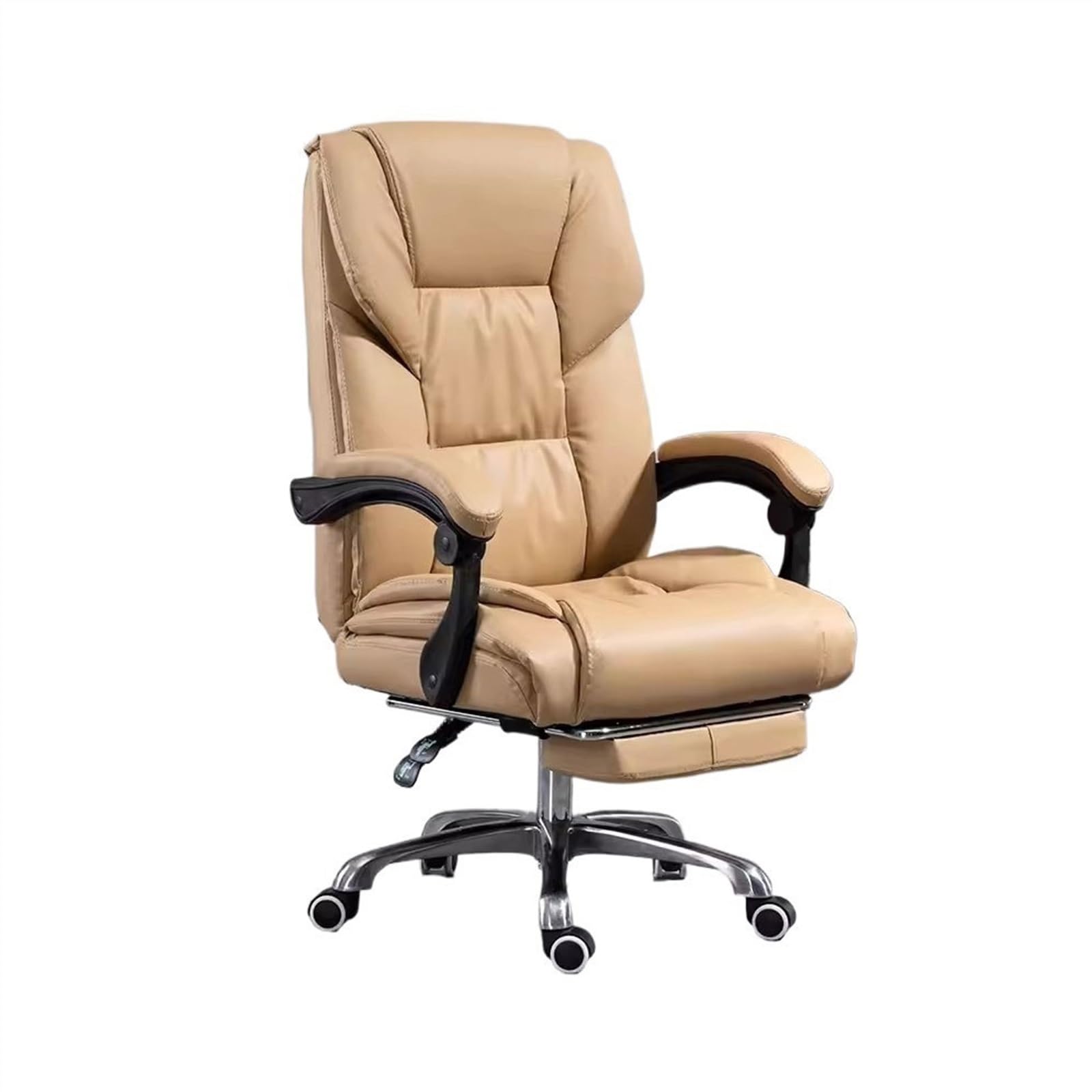 Zhaoj24-05 Bürostuhl Ergonomischer Bürostuhl, bequemer, langlebiger Sitzstuhl, Liegestuhl, Computerstuhl, Drehstuhl, Heimschreibtischstuhl, Business-Stuhl Schreibtischstuhl(Beige)