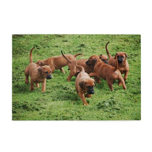 Rhodesian Ridgebacks Hunde Welpen Haustiere Familie, Puzzles 1000 Teile Holzpuzzle Spielzeug Familienspiel Wanddekoration