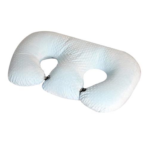 Zwillingskissen Stillkissen, Multifunktionales Pflegekissen für Zwillinge stillendes Kissen Twin Pillow, Feeding Pillow für Schwangere Frauen Baumwolle Twin Stützkissen (Blau)