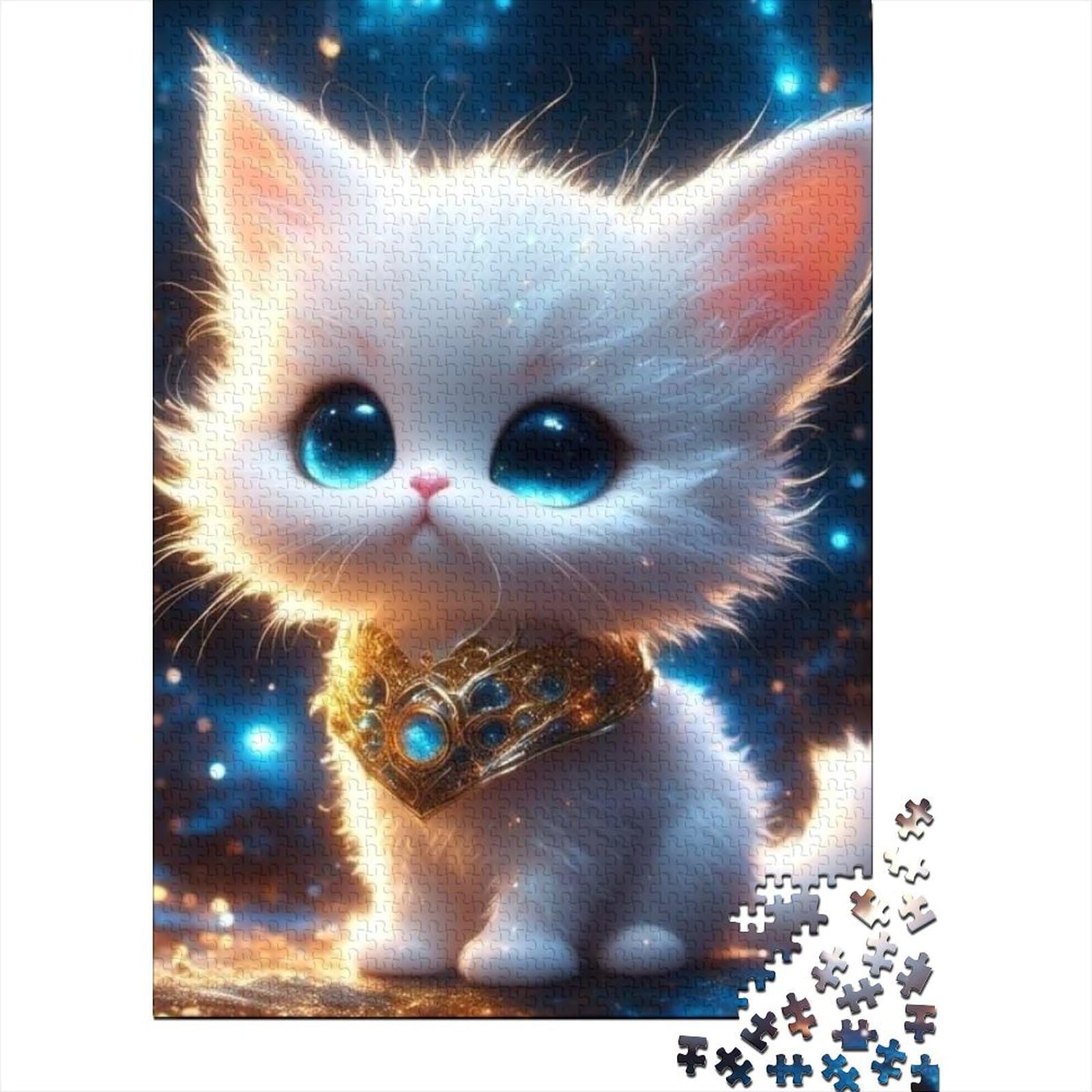 Puzzles 500 Teile Süßes Katzenpuzzle für Erwachsene Holzbrettpuzzle Weihnachtspuzzle Geschenke Größe: 52x38cm