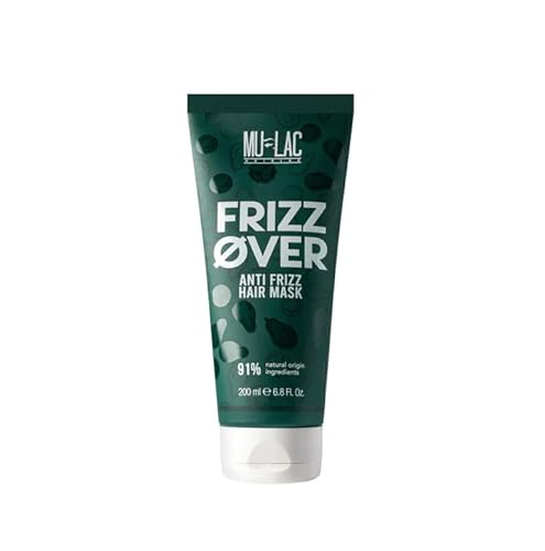 MULAC - Frizz Over Anti-Frizz Haarmaske mit entwirrender Wirkung, Kokosmilch und Avocado, für beschädigtes und krauses Haar, vegane Formel, 250 ml