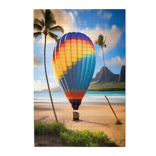 Hawaii Heißluftballon-Holzpuzzles, Haustier-Puzzle, Familientreffen, Stressabbau-Puzzles