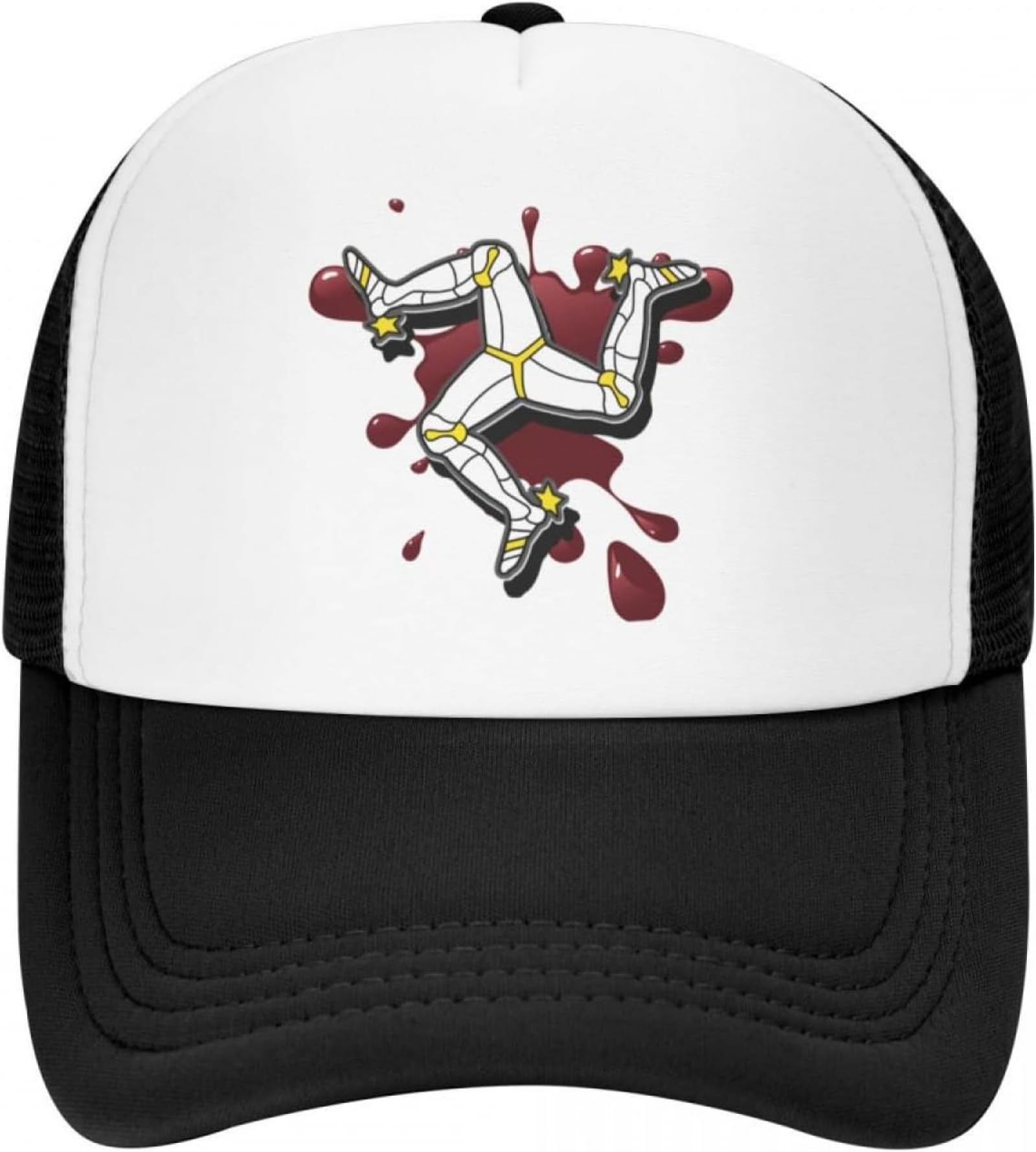 GPMZZMIX Baseballkappe Hiphop Sonnenhut Isle of Man Herren- und Damenflagge Trucker-Mütze individuell verstellbare Baseballkappe für Erwachsene Outdoor-Snapback-Kappen Geschenk