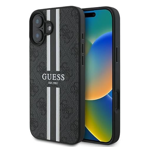 CG Mobile Guess GUHMP16MP4RPSK Hülle für iPhone 16 Plus 6.7" Schwarz hardcase 4G Printed Stripes