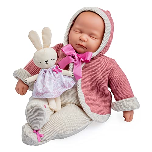 JC Toys Original-Baby-Kollektion, 43 cm große Puppe aus weichem Stoff, geschlossene Augen, mit rosa Kleidung und Zubehör, Berenguer Boutique, Kinder 2+ (15200)