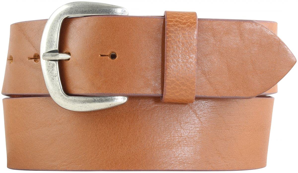 BELTINGER Jeansgürtel aus Vollrindleder 4,5 cm | Breiter Ledergürtel für Damen Herren 45mm | Leder-Gürtel aus echtem Leder | Tabac 85cm