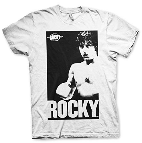 Rocky Offizielles Lizenzprodukt Balboa - It Ain't Over Herren T-Shirt (Weiß), Large