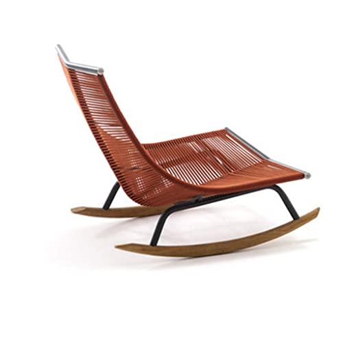 KLLJHB 85 x 73 x 82 cm, Freizeit-Schaukelstuhl, Rattan-Geflecht-Schaukelstuhl für die Terrasse, Schaukelstuhl für den Balkon im Freien, moderner Schaukelstuhl (Date Red 85 x 73 x 82 cm)