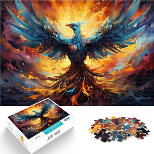 Puzzle für Fantasie, bunter Sternenhimmel, Phönix, 1000-teiliges Puzzle für Erwachsene, Holzpuzzle, einzigartige Geburtstags, 1000 Teile (50 x 75 cm)