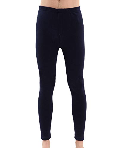 YOUCAI Herren Einfarbige Thermo-Unterwäsche-Hose Winter verdicken Fleece gefüttert Unterwäsche Leggings Funktionsunterhose mit Innenfleece Plus Size Marine 6XL