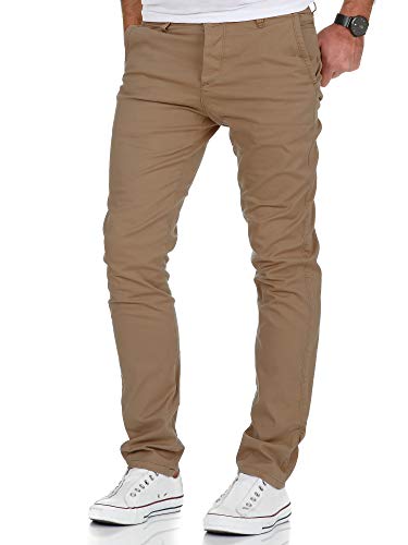 Amaci&Sons Herren Slim Fit Stretch Chino Hose Jeans 7010-09 Beige W31/L32