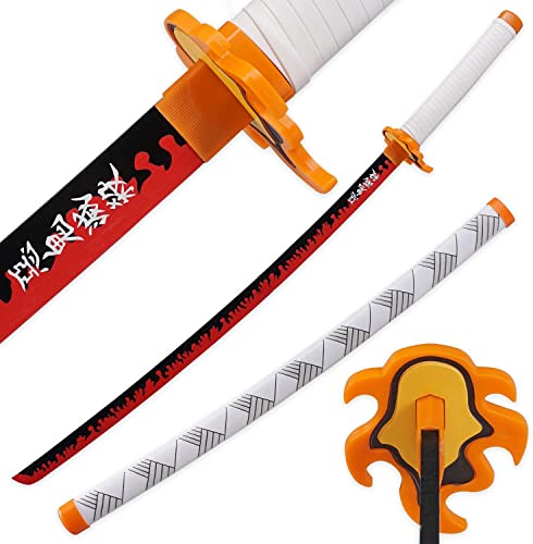 kljhld Bambus Anime Schwert Cosplay Demon Slayer Katana-Rengoku Kyoujurou Katana Schwert 103cm/40 Zoll