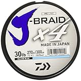 Daiwa Unisex-Erwachsene JB4U30-300IB J-Braid X4 geflochtene Schnur, 300 Yards, 13,6 kg, 0,25,4 cm Durchmesser, Blau (Island Blue), 30 lb