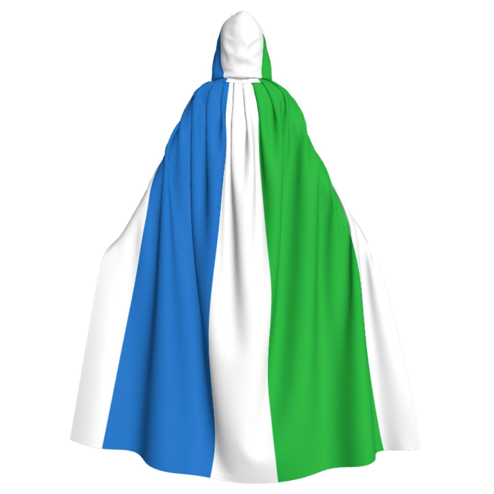 WURTON Sierra Leone Flagge, Druck, Eleganz, Kapuzenumhang für Halloween, Karneval, Mottopartys, Cosplays, Erwachsene, Unisex