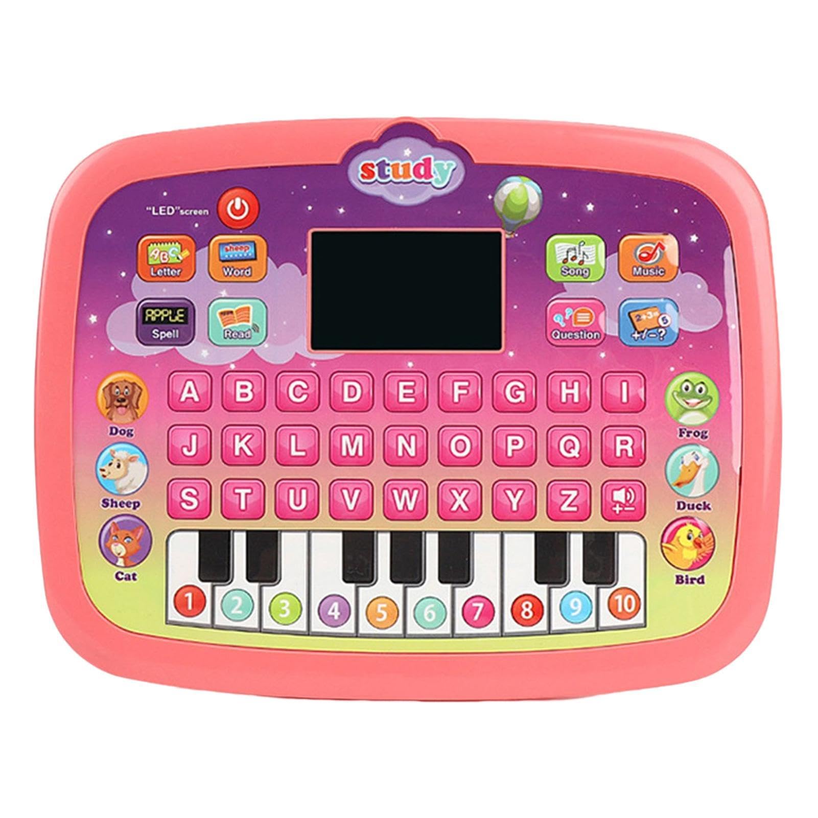 Laptop-Tablet Spielzeug – Laptop für elektronisches Spielzeug mit Lichtern, Geräuschen und Musik, Lerninhalte für Säuglinge und Kleinkinder von 1 bis 4 Jahren,