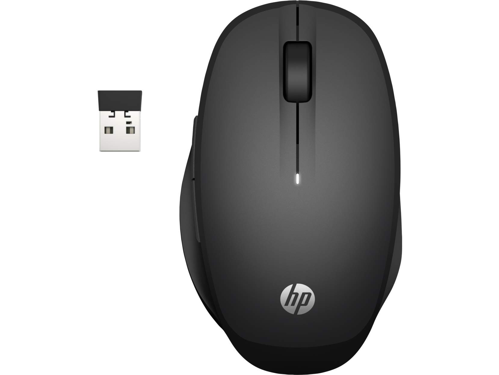 HP Dual Mode Maus (Smart TV Maus, AES verschlüsselt, Bluetooth, USB-Dongle, bis 3600 dpi) schwarz