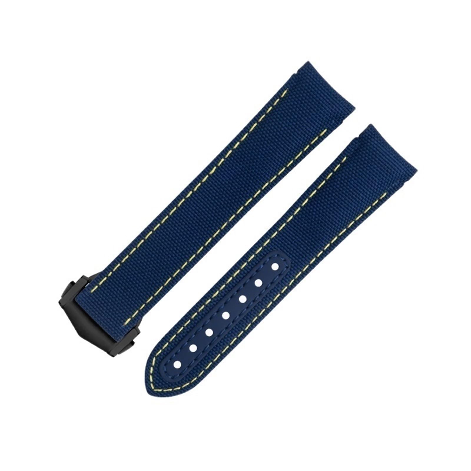 IOTUP 20 mm grünes Nylongewebe, Uhrenarmband passend für Omega-Armband für AT150 Seamaster 300 Planet Ocean De Ville Speedmaster Uhrenarmband mit gebogenem Ende, 20 mm, Achat