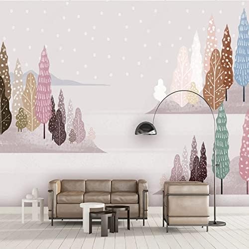 XLMING Handgezeichnete Abstrakte Baum-Landschaft 3D Tapete Home Dekoration Wohnzimmer Sofa Schlafzimmer Tv Hintergrund Wand-300cm×210cm