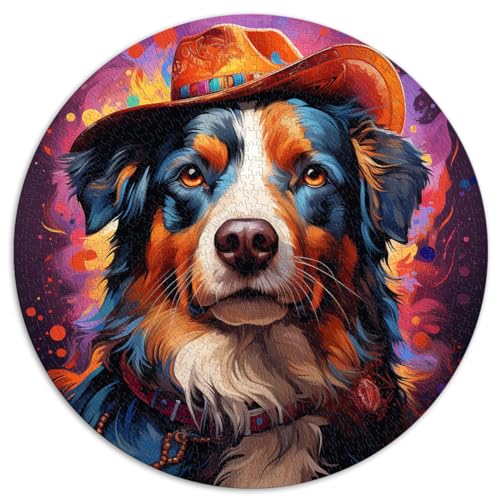 Puzzles Geschenke Spielzeug Australian Shepherd Puzzles 1000 Teile 67,5x67,5cm Lustige Puzzles Spaß bei Aktivitäten zu Hause, Geburtstagsgeschenk, Reisegeschenke,