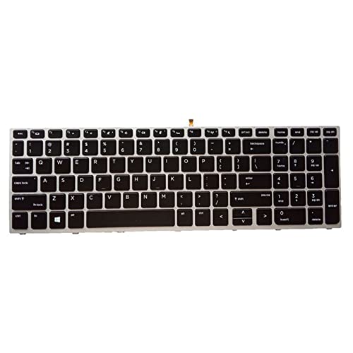 LARUISEE US-Tastatur mit Hintergrundbeleuchtung für 450 G5 455 G5 470 G5 Hintergrundbeleuchtung und silberfarbener Rahmen, optionale schwarze Tastatur, US-Tastatur mit Rahmen, Hintergrundbeleuchtung,