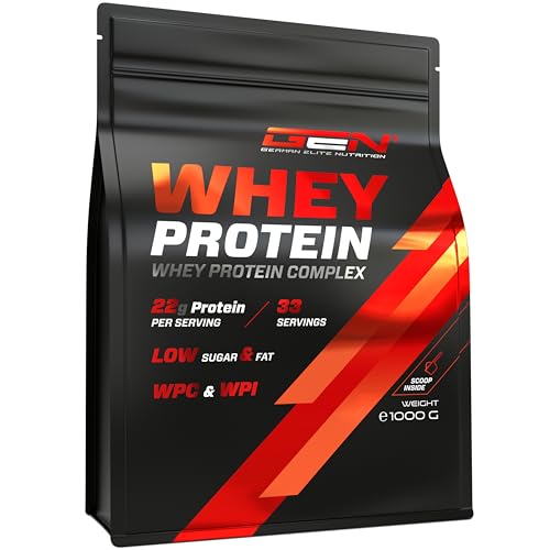 Whey Protein Pulver - 1000 g (Neutral) - Mit Isolate Anteil - Instant lösliches Eiweiss Protein Pulver mit BCAA & EAA - German Elite Nutrition