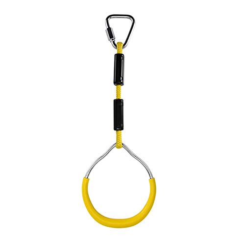 BFVAKBKYT Gymnastik Ringe,Suspension Trainer System, Kinder Farbringe Outdoor Sport Aerial Klettern Ninja Anzug Park Picknick Spielzeug Kinder Geburtstag Geschenke Sommer Spielen Requisiten(Yellow)