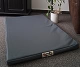 Hundebettenmanufaktur Orthopädische Hundematratze mit antiallergischer Kokosmatte Hundebett Kunstleder Größe und Farbe wählbar (120 cm X 90 cm, grau)