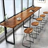 BEOTAY Brown Stehtisch Holz,Stehtisch Küche,Industrie Partytisch,Hochtisch Für Getränke, Cocktails, Bistros, Restaurants,Wohnzimmer,Stehtisch Büro,140CM/55.1 inches