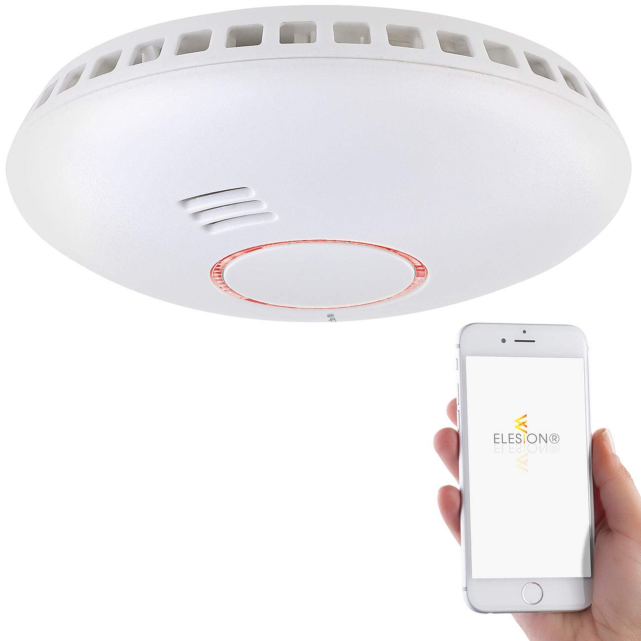 VisorTech Rauchmelder WiFi: WLAN-Rauch- und Hitzemelder mit weltweiter App-Benachrichtigung (Rauchmelder Mit WLAN, Smart Rauchmelder, Alarmanlage)