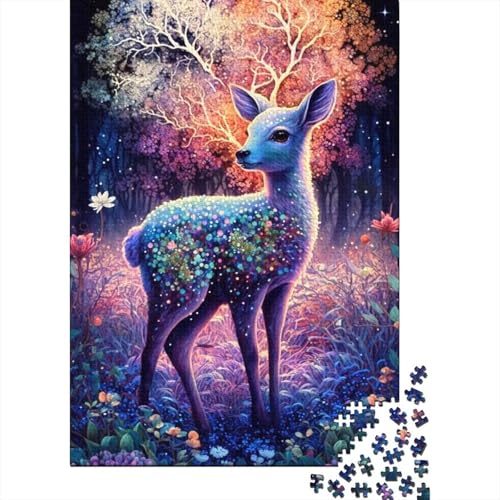 Art Deer Holzpuzzle Puzzles für Erwachsene und Teenager, Erwachsenenpuzzle 1000, Weihnachtsgeburtstagsgeschenk für Erwachsene und Teenager (Größe 75x50cm)