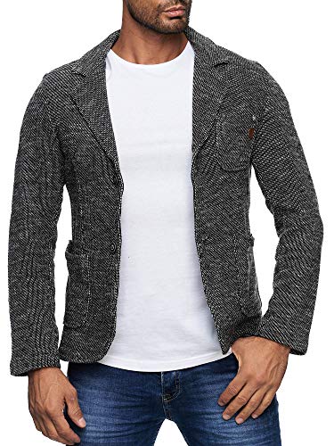 Reslad Herren-Sakko Sportlich Jakett Anzug Jacke Slim Fit Freizeit Blazer-Herren RS-1421 Anthrazit 2XL