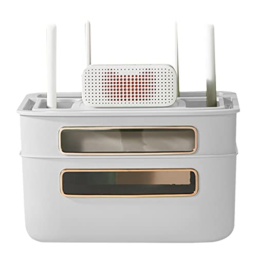 WiFii-Router-Aufbewahrungsregal, kabellose Router-Aufbewahrungsbox, Desktop-WLAN-Router-Organizer-Box, Modem-Organizer-Boxen, Heimaufbewahrung und Organisation für Wohnzimmer, Schlafzimmer,