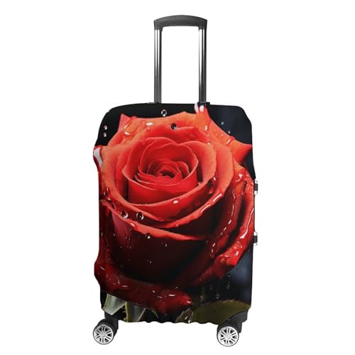 CSGJMYGS Reisegepäckabdeckung, elastisch, waschbar, modisch, kratzfest, rosa Schmetterling, Koffer-Schutz, passend für 45,7 - 81,3 cm Gepäck, Rote Rose mit roten Spritzern, XL