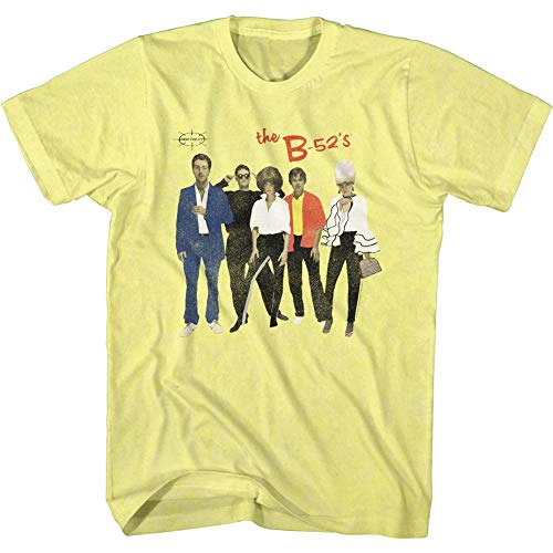 American Classics The B52s Band Retro Band Foto Erwachsene Kurzarm T-Shirt Grafik Tee, Gelb Heather, XL