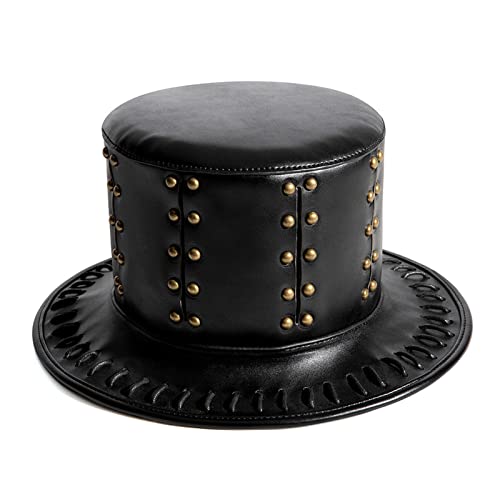 Ranuw Steampunk Männer Mit Brille Punk Zylinder Steampunk BowlerTop Maskerade Halloween Zylinder GothHat Zylinder