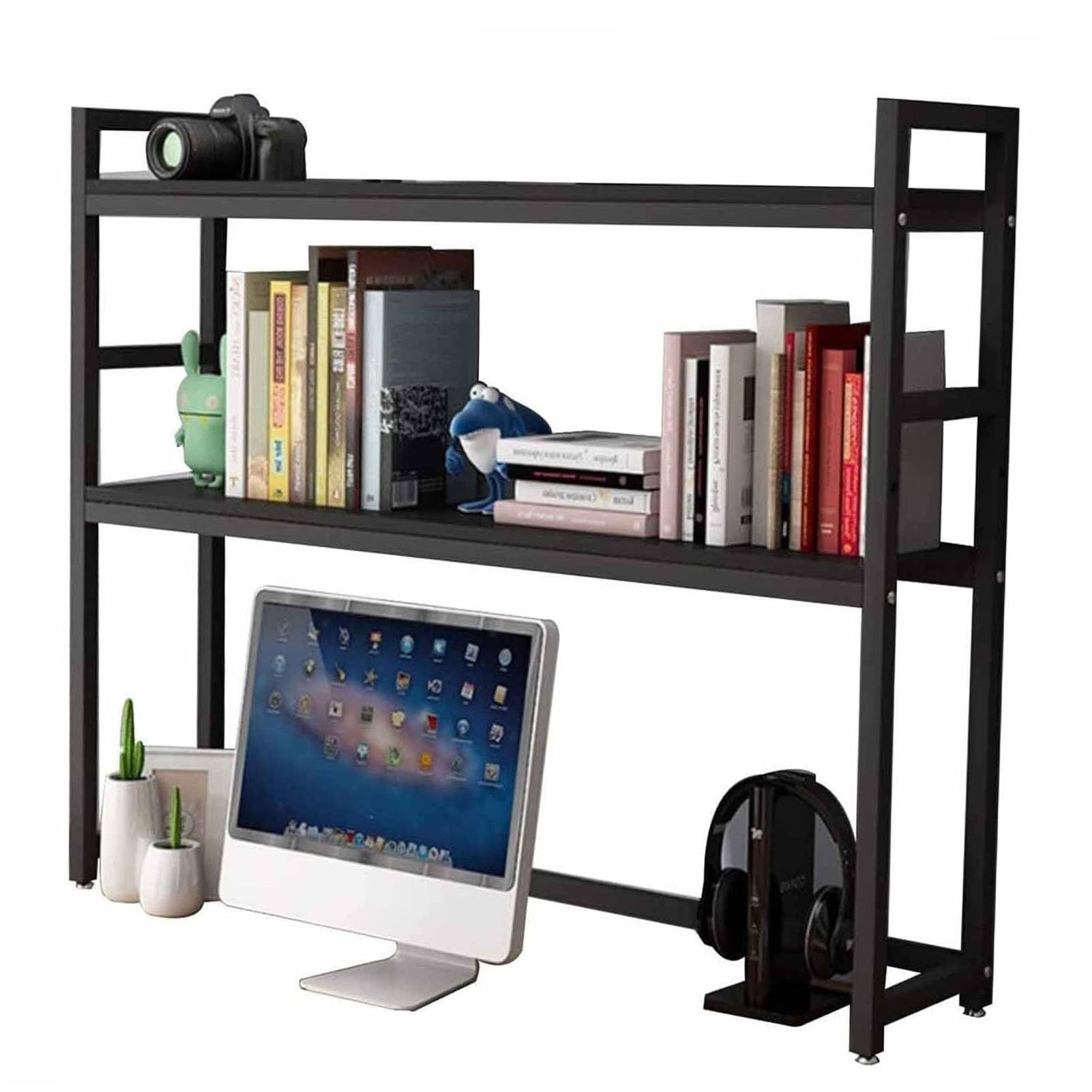 Schreibtisch-Bücherregal für Computertische, verstellbares Schreibtisch-Bücherregal, Metall-Organizer-Rack für Schreibtisch-Arbeitsplatten, offenes Schreibtisch-Aufbewahrungsregal, für Büro/Küche/Wo