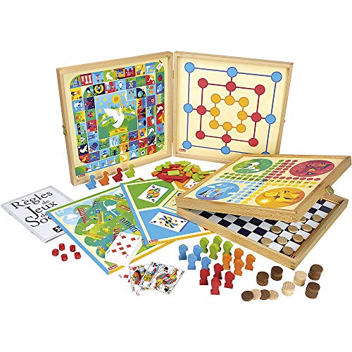 Jeujura 8120 - Coffret de Klassiker Spiel 80, Regeln - Spielsteine Holz