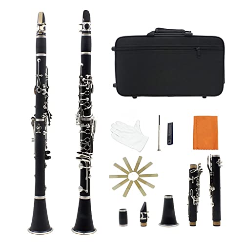 Klarinetten 17-key B Flacher Klarinette Bakelitkörper Mit Reinigungstuchhandschuhen 10 Reeds Box Woodwind Instrument Standard Klarinette