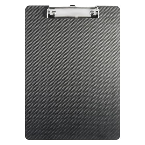 Kiudduy True Carbon Fibre Klemmbrett 12,4 X 8,6 X 0,04, Ultraleicht und Dünn, für 8,5 X 11 Standard-Letter-Format A4, Langlebig, Einfach zu Installieren, Schwarz