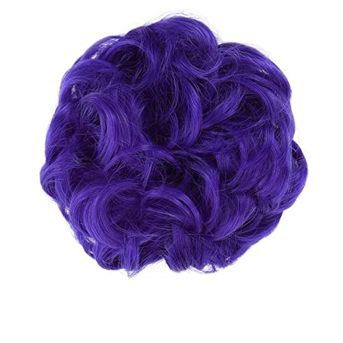 Bun Haarteile Lockiges gewelltes Haargummi-Donut-Chignon-Haarteil for Frauen, unordentlicher Dutt, Haarverlängerungen, synthetischer Haarknoten, elastisches Band, Haargummis, Hochsteckfrisur, Pferdesc