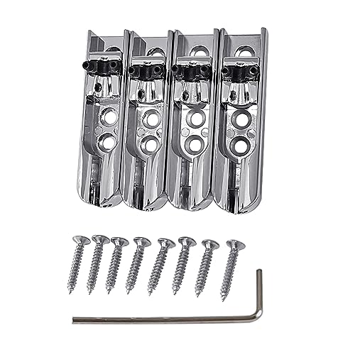 4 Stück Legierung Split Electric Bass Bridge Separate Bass Bridge Saitenhalter Einzelsaite Bass Bridge Gitarre Zubehör