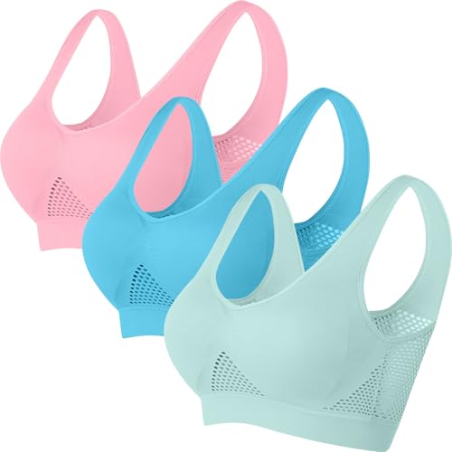 3er-Pack Sport BH Damen Ohne Buegel Push up Yoga Sports BH Klassische Bustier Soft Bequemer Bralette Fitness Dessous Crop Top für Alltag Fitness Sport Outdoor