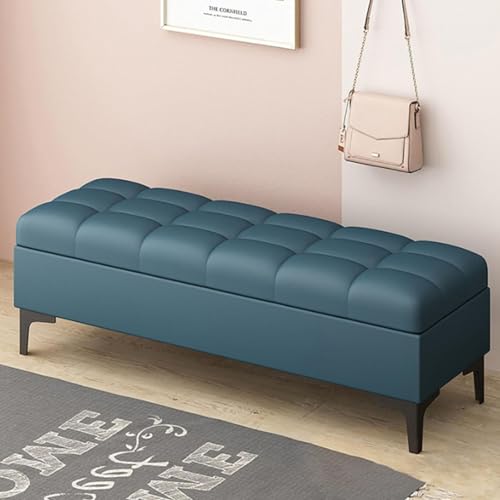 GFPHBJ Schuhbank, Sofabank, Mit Stauraum PU-Leder Fußhocker Rechteckig Nachttischbank, Geeignet Für Schlafzimmer, Wohnzimmer, Eingangsbereich,39.3" L x 15.7" W x 15.7" H,B