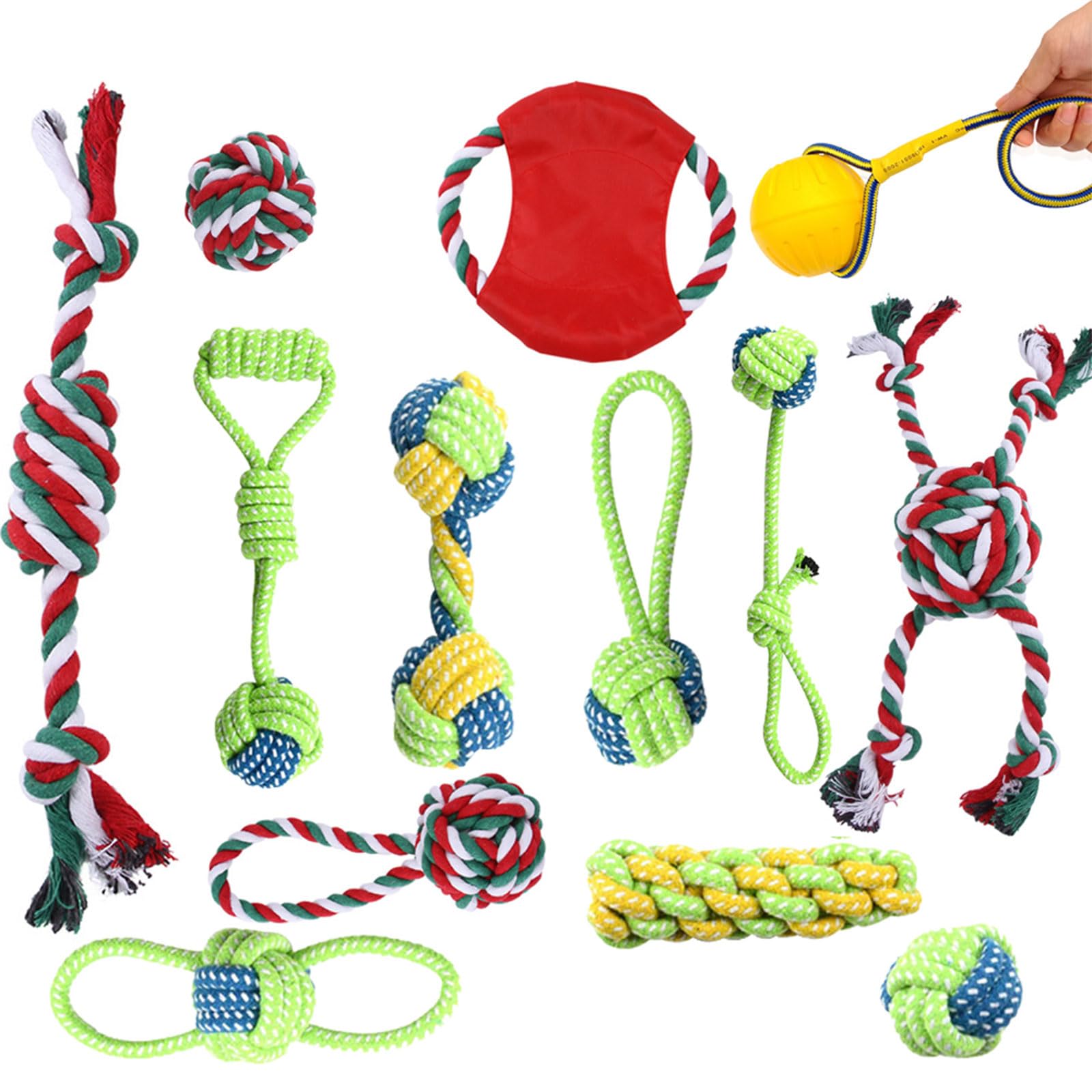 WELLDOER 13-teiliges Luxusspielzeug für Hunde für aggressive Kauer, super kostengünstiges Geschenk, saubere Zähne und für den Atem von Dura, Zahnspielzeug für Welpen, 13 Stück