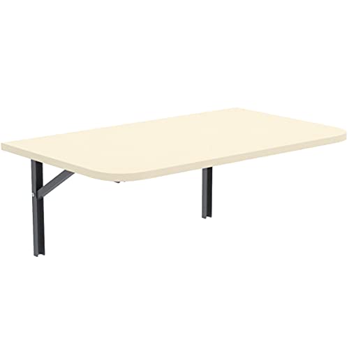 AKKE Wandklapptisch mit abgerundete Ecken für Küche Zimmer Wohnzimmer Kinderzimmer 80 cm x 60 cm, Wandtisch klappbar, Klappbarer Wandtisch Küchentisch Kindertisch, Klapptisch Klappschreibtisch Küche