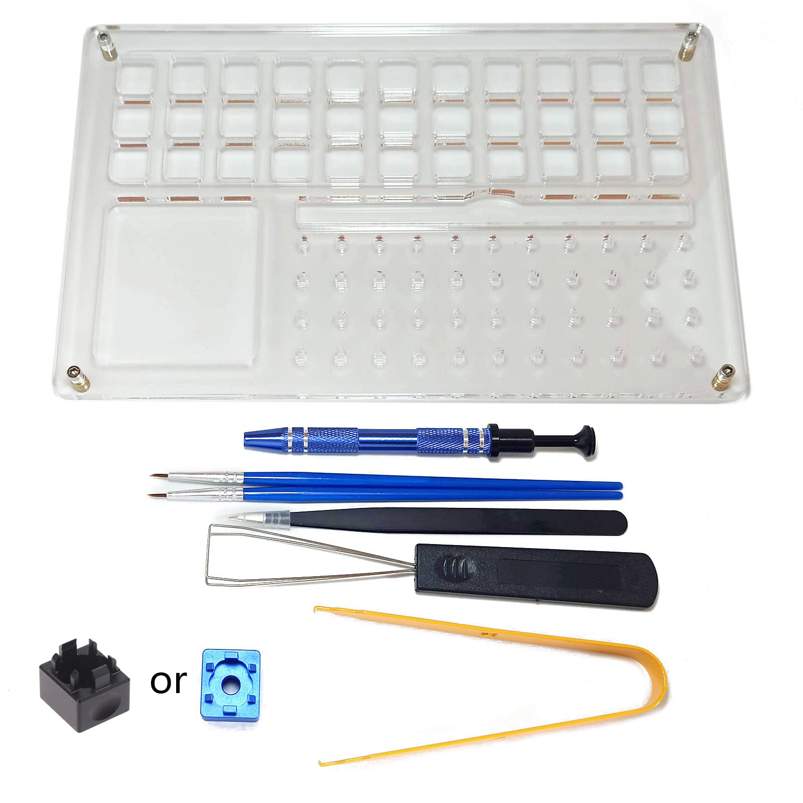 Qsvbeeqj Lube Station 8 Stück mit Öffner-Klemme für Schlüsselabzieher, mechanische Tastatur-Schmierstift für Lubing Enha