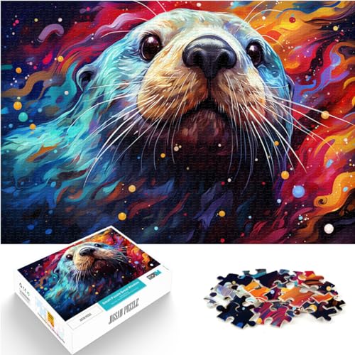 Puzzle Die farbenfrohe Psychedelie von Starry Otter, 1000-teiliges Puzzlespiel, Holzpuzzle, interessantes Puzzle zur Stressreduzierung, 1000 Teile (50 x 75 cm)